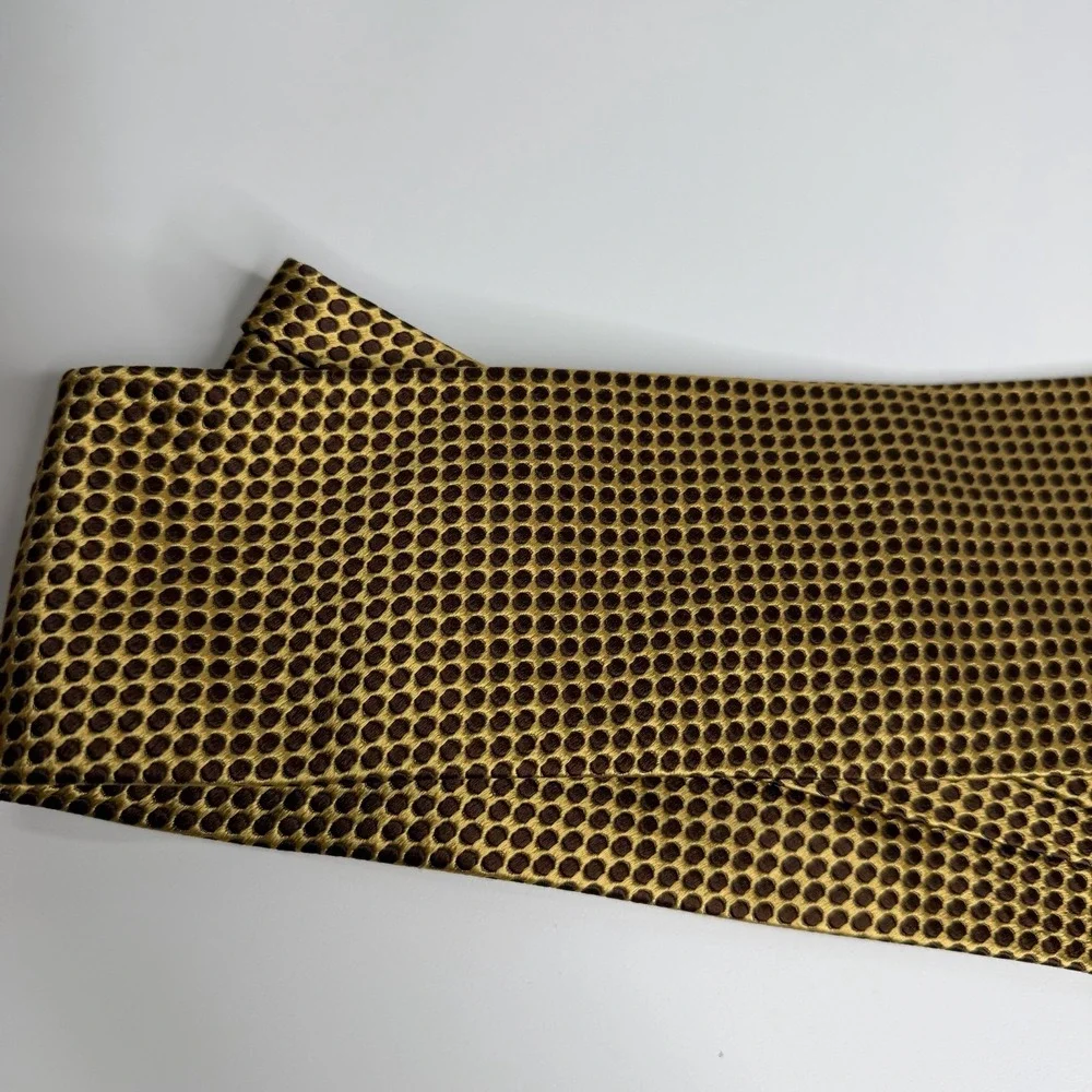 NWOT Paul Fredrick Men's Silk Necktie Gold Brown 4